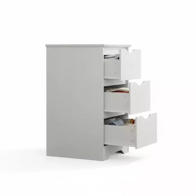Holzkommode mit 3 Schubladen, hoher moderner Kleiderschrank mit viel Stauraum, große Kommode mit breiter Oberseite, Holzschrank zur Aufbewahrung von Kleidung