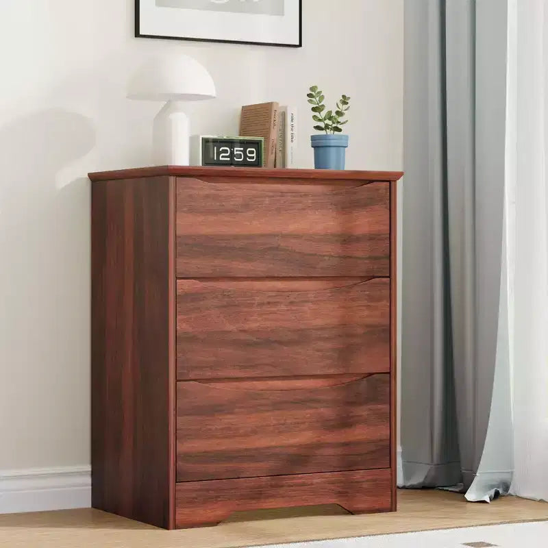 Cómoda de madera con 3 cajones, armario alto y moderno con gran capacidad de almacenamiento, amplia parte superior, organizador para guardar ropa