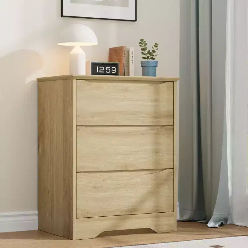 Cómoda de madera con 3 cajones, armario alto y moderno con gran capacidad de almacenamiento, amplia parte superior, organizador para guardar ropa