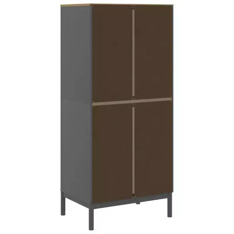 Armario gris de madera maciza de pino, 30.3 x 20.9 x 67.3 in