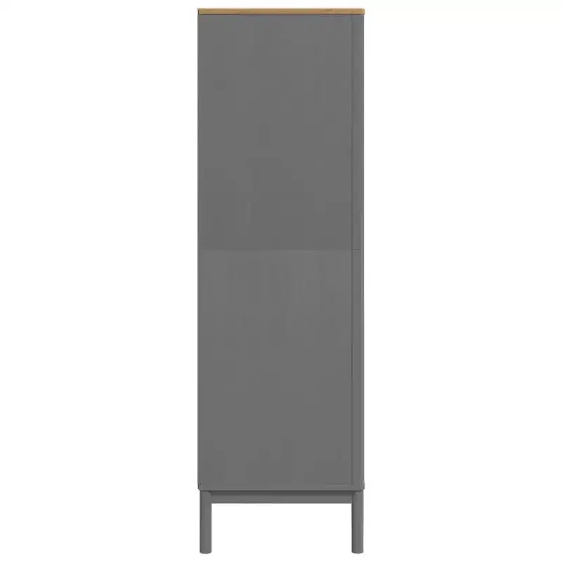 Armario gris de madera maciza de pino, 30.3 x 20.9 x 67.3 in