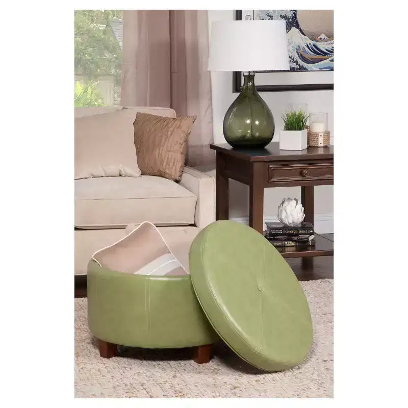 Großer runder Sitzhocker mit Stauraum