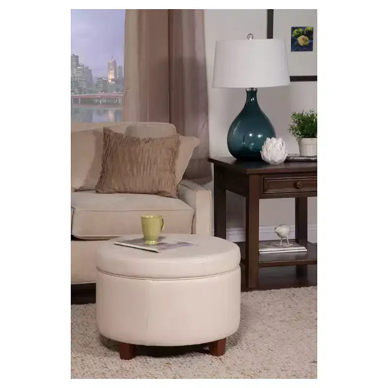 Großer runder Sitzhocker mit Stauraum