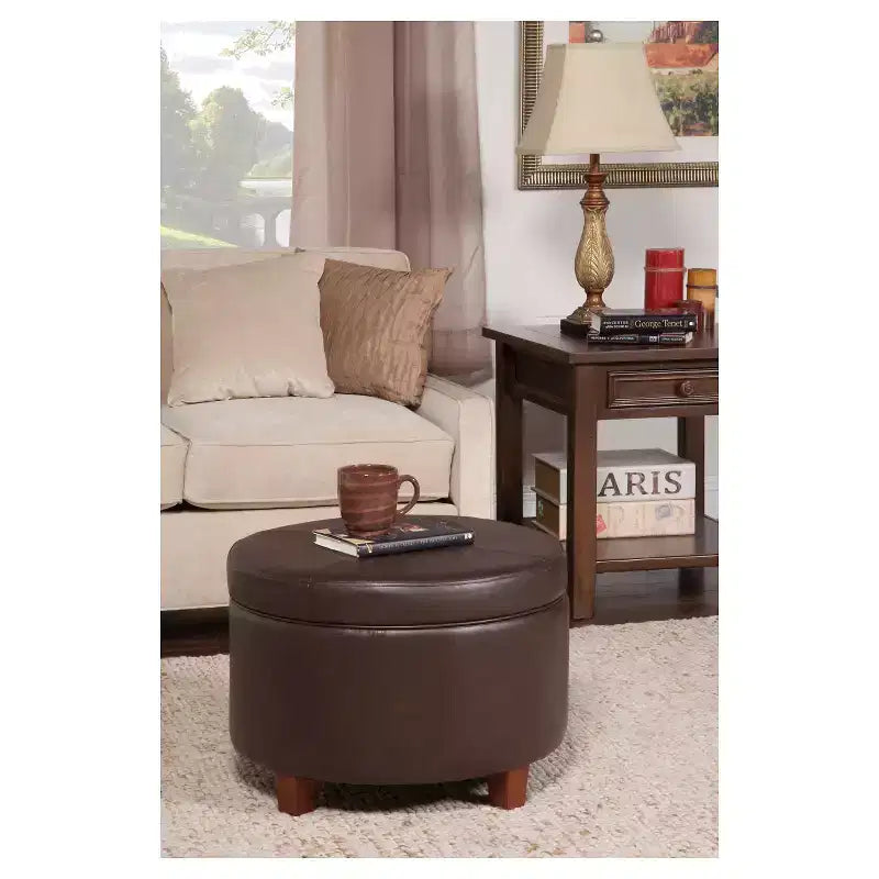 Großer runder Sitzhocker mit Stauraum