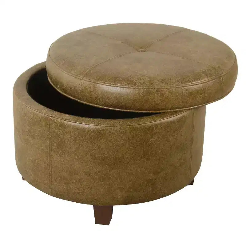 Großer runder Sitzhocker mit Stauraum