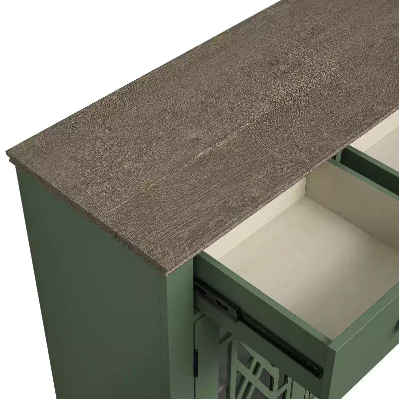 Aparador auxiliar de estilo vintage de 63" con cajones, verde