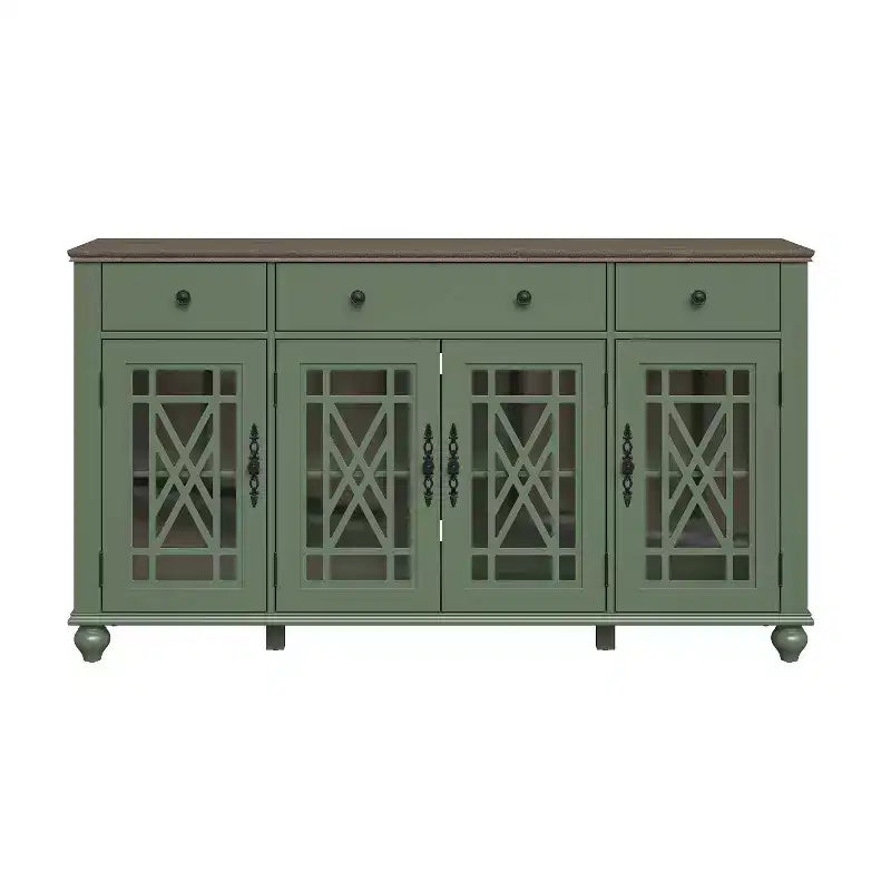Aparador auxiliar de estilo vintage de 63" con cajones, verde