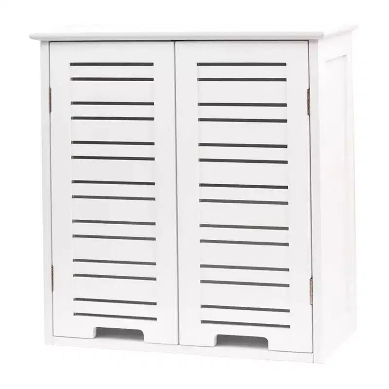 Armoire à pharmacie murale pour salle de bain French Home Goods, deux portes à persiennes, 20.5 x 21.7 x 8.7 in, en MDF avec étagère intérieure robuste