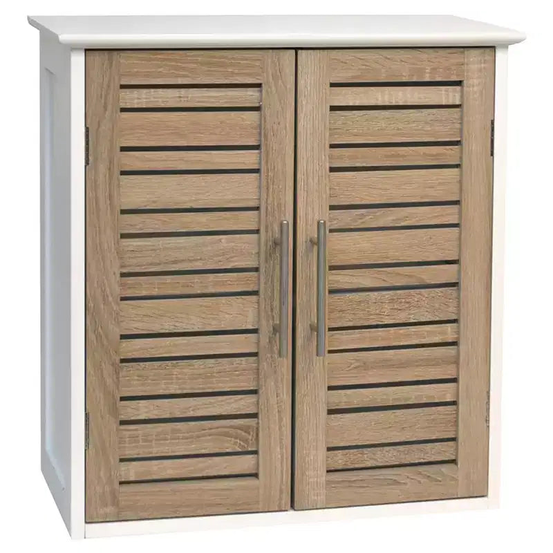 Armoire à pharmacie murale pour salle de bain French Home Goods, deux portes à persiennes, 20.5 x 21.7 x 8.7 in, en MDF avec étagère intérieure robuste