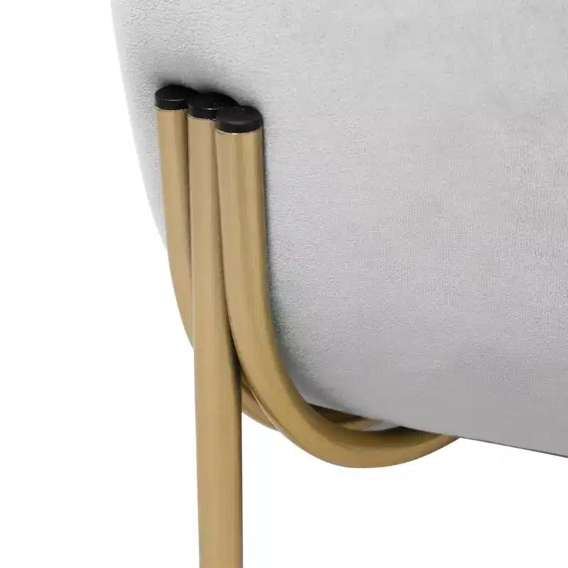 Fauteuil d'appoint moderne en velours - canapé une place géométrique avec pieds renforcés en fer doré et dossier profilé
